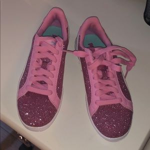 Puma pink glitter smash glam glitter